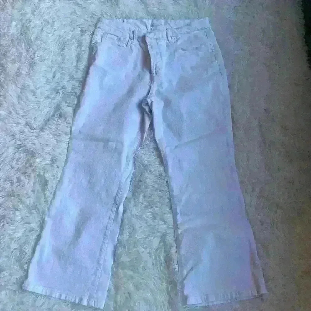 Good American wide leg cropped jeans. Size 12/31. White.